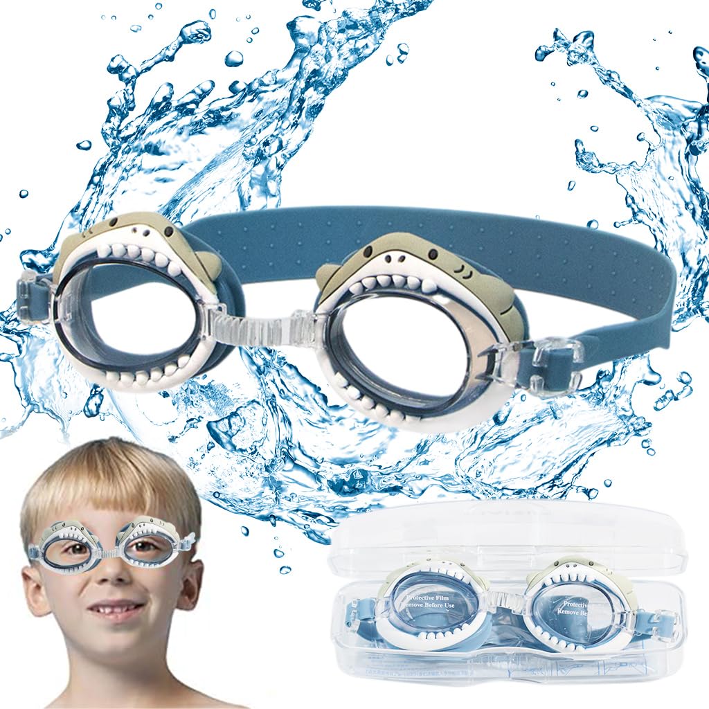 Proberos Kids Swimming Goggles, Boys&Grils Adjustable Strap Goggles for Swimming, Cute Shark Shape Waterproof Swimming Goggles Swimming Goggles Anti-Fog, UV Protection for Kid(Age 3-10) Proberos Kids Swimming Goggles, Boys&Grils Adjustable Strap Goggles for Swimming, Cute Shark Shape Waterproof Swimming Goggles Swimming Goggles Anti-Fog, UV Protection for Kid(Age 3-10)